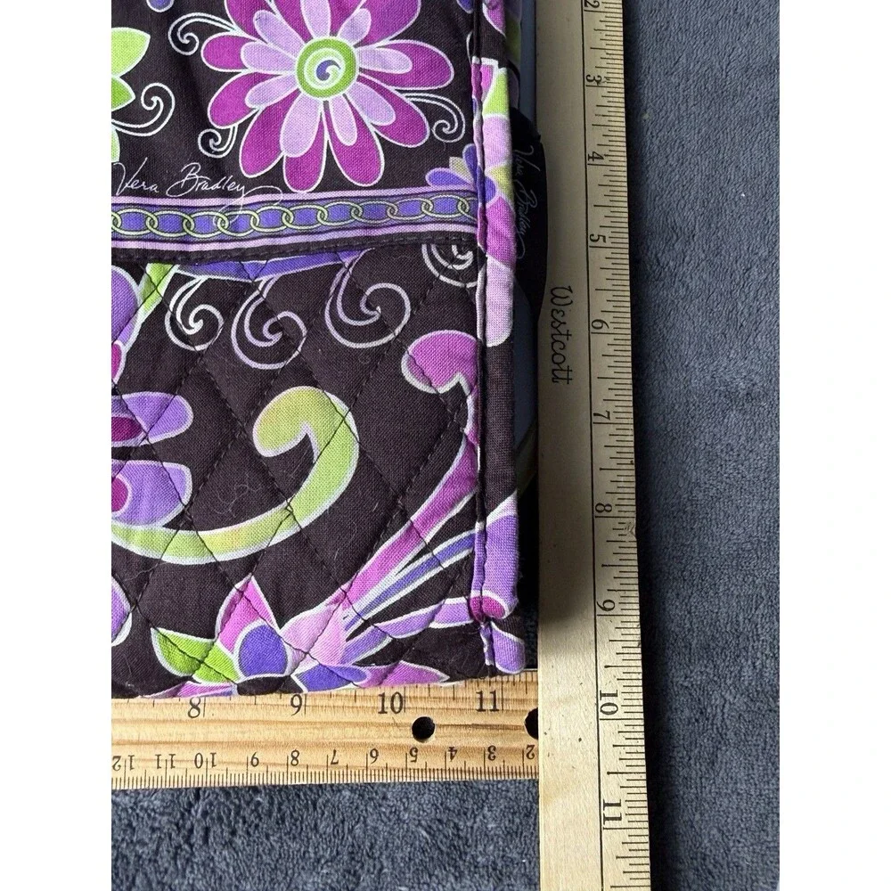 Vera Bradley Hanging Organizer Travel Toiletry Bag Floral Print Purple Green EUC